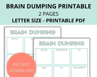 Brain Dump Printable | Task Triage Worksheet | Organize Thoughts