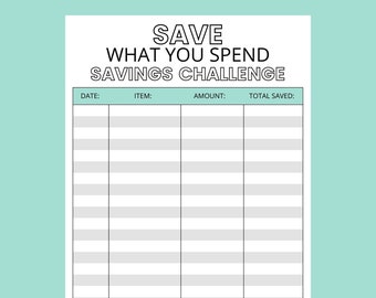 Save What You Spend Challenge Printable