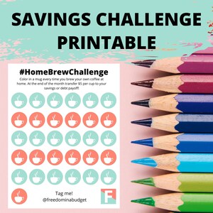 Money Saving Challenge Printable Homebrew Challenge Savings Tracker Savings Planner Coffee Inspired image 1