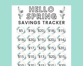 Money Saving Challenge Printable | HELLO SPRING Save 500 Dollars! | Savings Tracker | Savings Planner