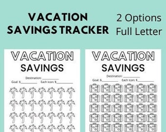 Vacation Savings Tracker Printable | Goal Planner (Digital Download)