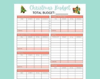 Christmas Budget Tracker Spreadsheet
