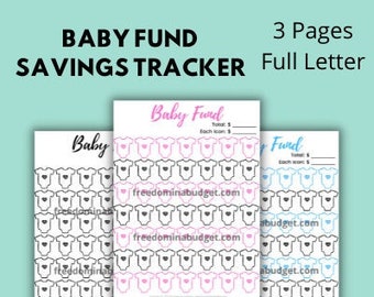 Baby Fund Saving Challenge Printable | Savings Tracker | Savings Planner