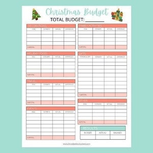 Christmas Budget Tracker Spreadsheet
