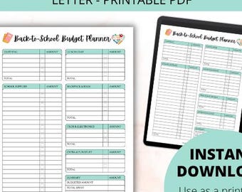 Back-to-School Budget Planner Printable