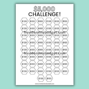 Save 5,000 Challenge! | Money Saving Challenge Printable | Savings Tracker | Savings Planner