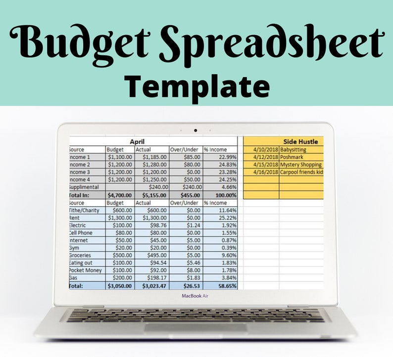 monthly budget template zero based budget excel download etsy