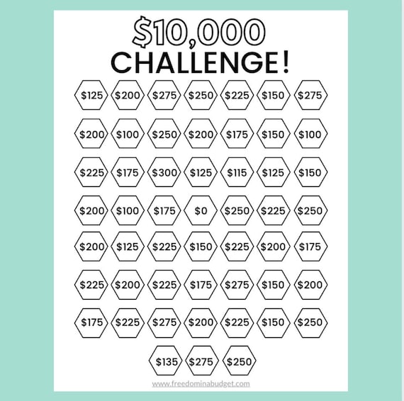 10k In 100 Days Challenge Free Printable Pdf