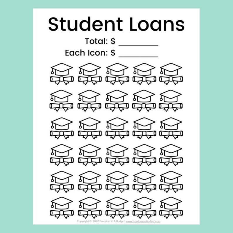Student Loan Payoff Tracker Printable Student Loan Sink Pay Off The