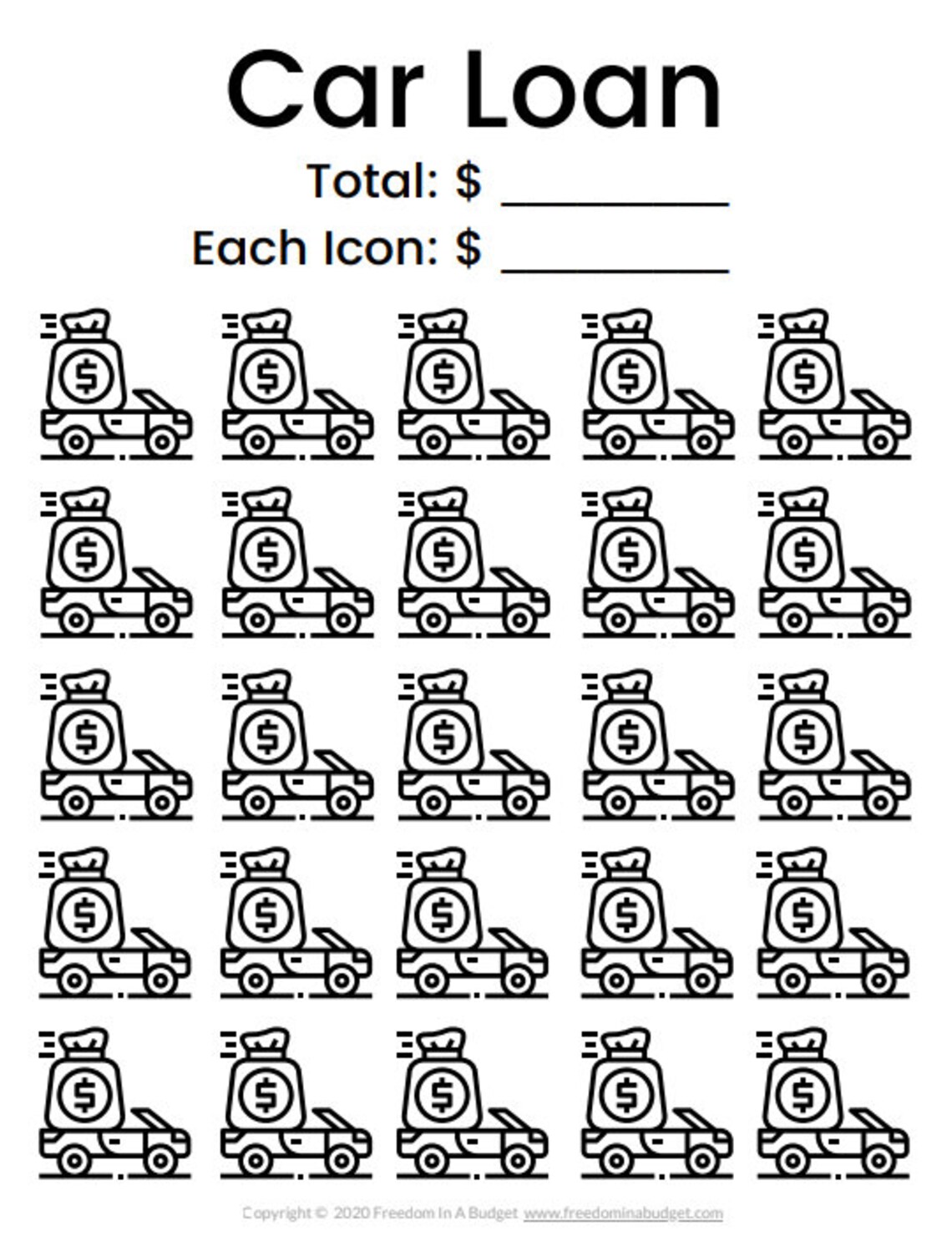 Car Loan Payoff Tracker Printable Car Loan Payoff Payoff - Etsy España