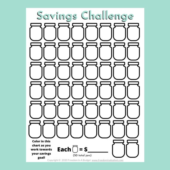 Savings Challenge Printable Savings Challenge Tracker PDF 