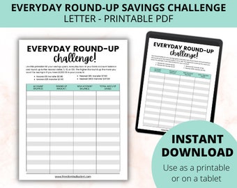 Money Saving Challenge Printable | EVERYDAY ROUND-UP Savings Challenge | Savings Tracker | Savings Planner