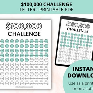 Save 100k Challenge! | Money Saving Challenge Printable | Savings Tracker | Savings Planner