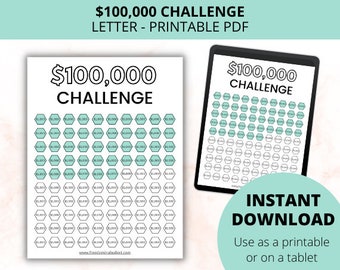 Save 100k Challenge! | Money Saving Challenge Printable | Savings Tracker | Savings Planner