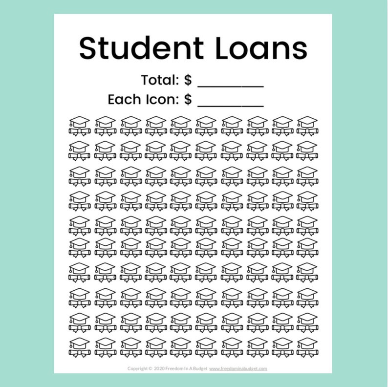 Student Loan Payoff Tracker Printable Student Loan Sink Pay Off The