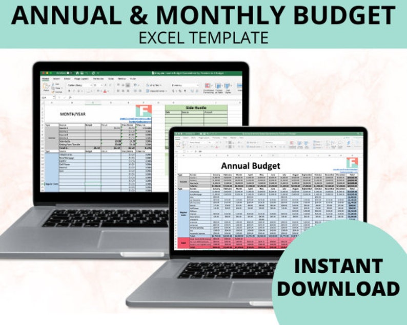 Annual & Monthly Budget Template Zero-Based Budget Excel Download image 1