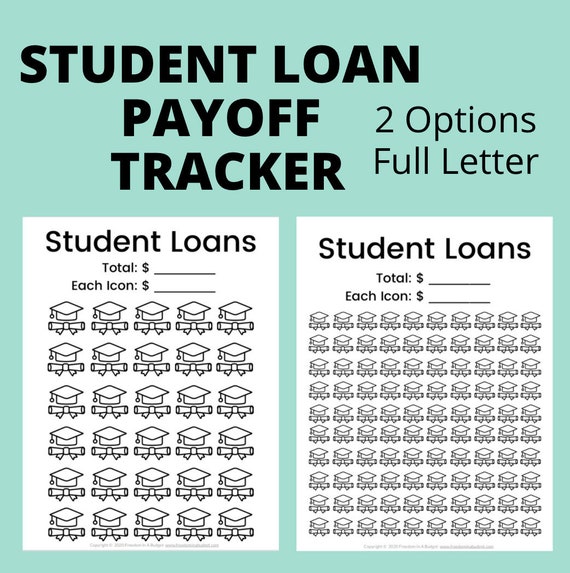 STUDENT LOAN Debt Tracker Printable  Student Loan Debt Payoff