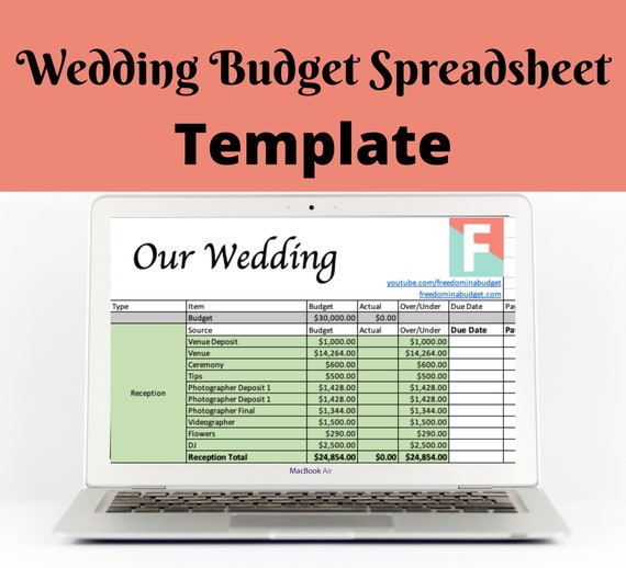 9 Wedding Budget Spreadsheet Template