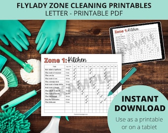 FlyLady Inspired Zone Cleaning List Printables | Cleaning To Do List