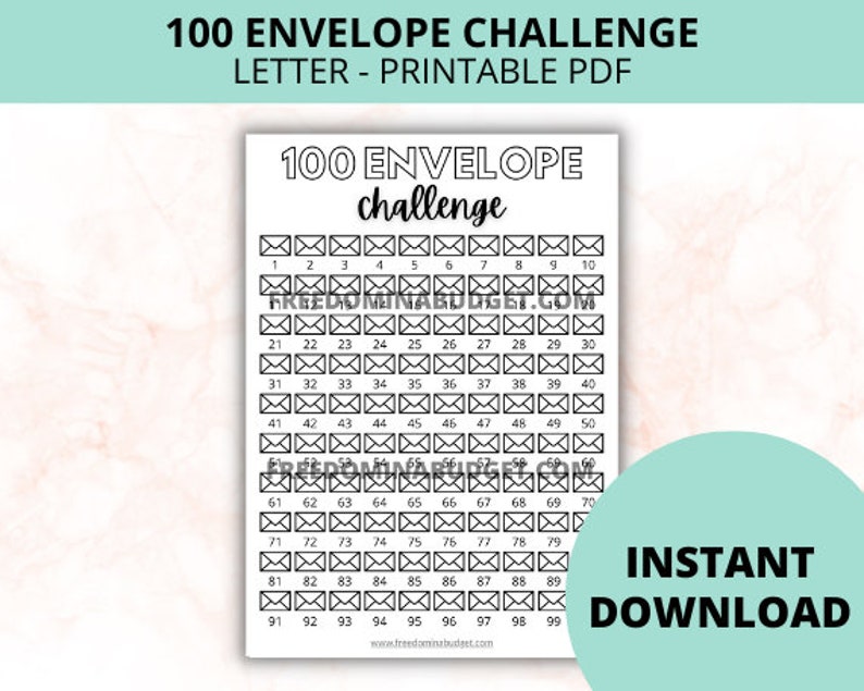 100 Envelope Challenge Printable Savings Tracker Savings Planner Etsy