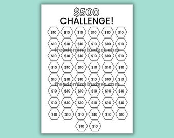 Money Saving Challenge Printable | Save 500 Challenge! | Savings Tracker | Savings Planner