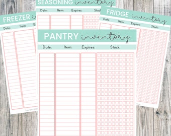 Pantry, Fridge, Freezer Inventory Printables (PDF)