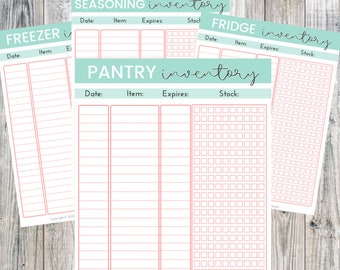 Food Inventory Printables, Pantry Inventory, Fridge Inventory, Freezer Inventory, Inventory Tracker, Inventory Printable, Food Tracker