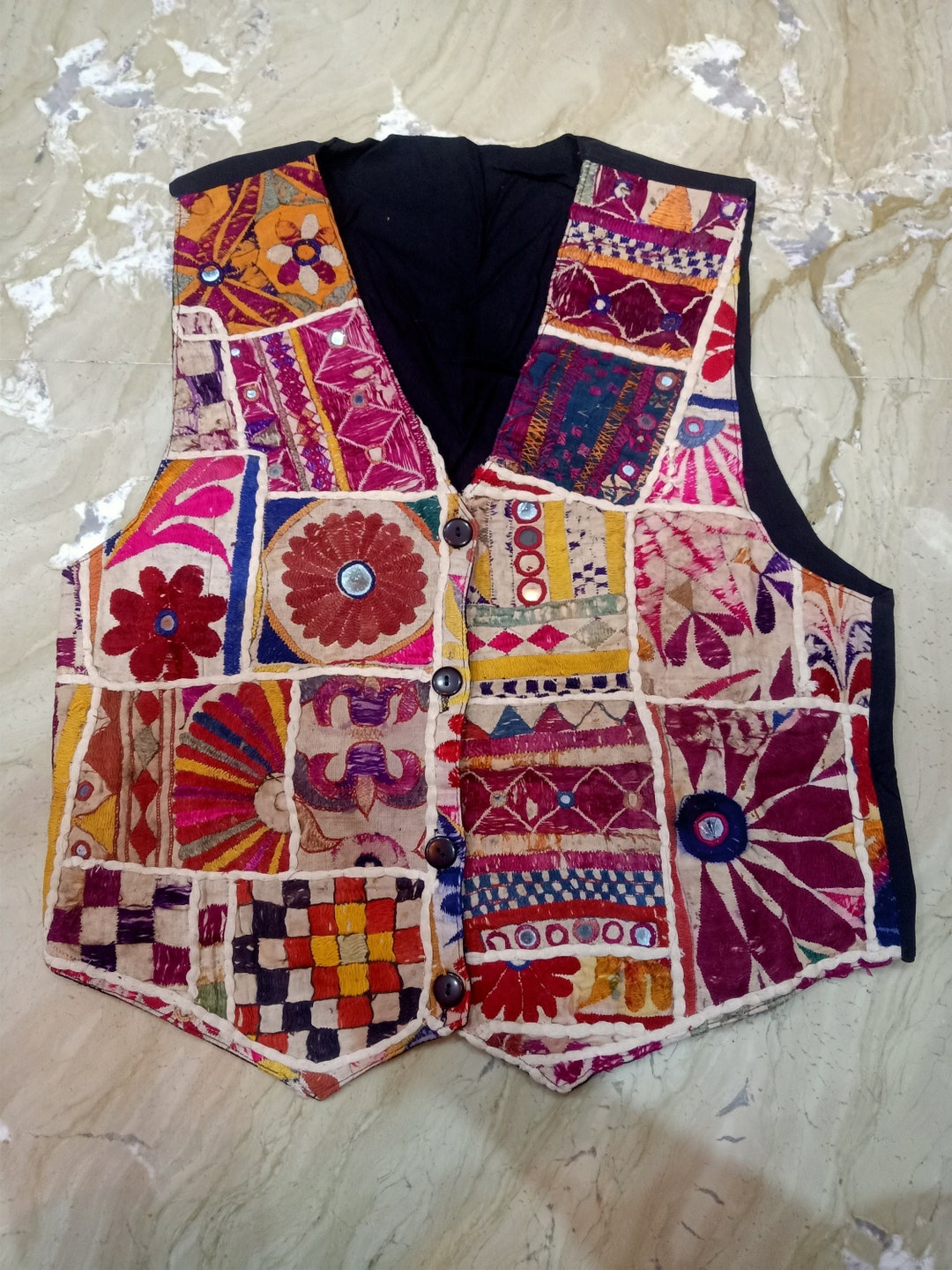 Gujarati Traditional Embroidered Jacket Multicolored Bohemian Etsy