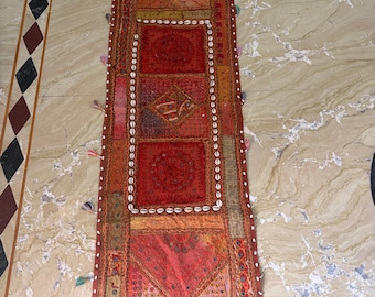 Tapisserie murale vintage tribale patchwork, broderie à suspendre, décoration murale style salon, tapisserie ethnique vintage Banjara, (20*60 pouces)