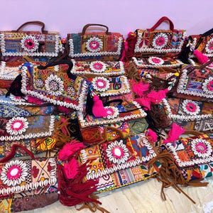 Bolso bandolera Banjara Tribal Patchwork, bolso cruzado bohemio de algodón bordado
