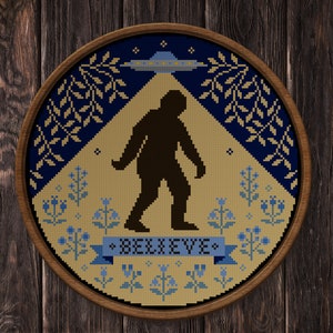 Bigfoot Cross Stitch Pattern PDF / Sasquatch Cross Stitch Chart / LPOTL Printable Cross Stitch Embroidery Design / PDF