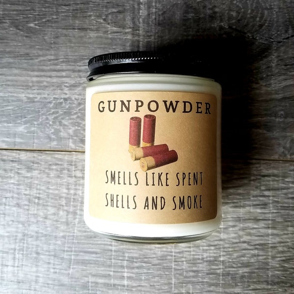 Gunpowder Soy Candle, Handmade Soy Candle, Gag Gift Candle, Gun Lovers, Gifts for Men, Gun Gifts, Fun Gifts for Men, Gunpowder