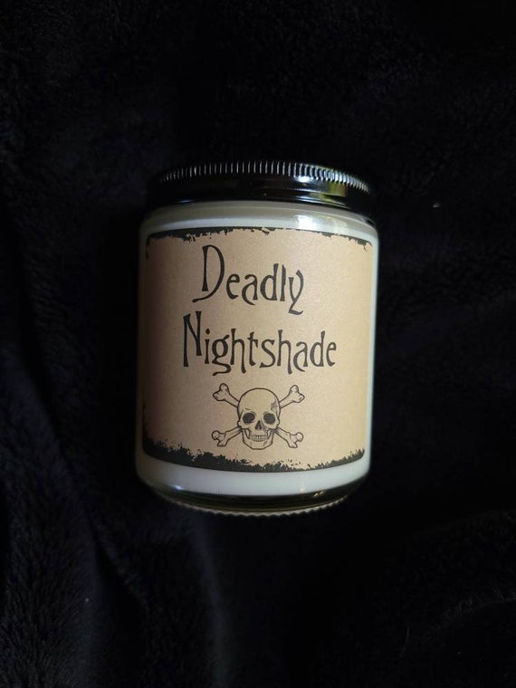 Deadly Nightshade 8 oz Soy Candle, Handmade Soy Candle, Gag Gift Candles, Novelty Scented Candle, Nightmare Before Christmas, Candle Gift