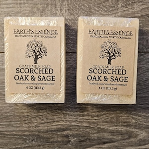 Scorched Oak & Sage 4 oz Goats Milk Soap, Handmade Goats Milk Soap, Handmade Natural Soap, Soap for Men, Mens Scented Soap, Mens Gifts
