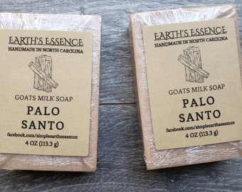 Palo Santo 4 oz Goats Milk Soap, Handmade Goats Milk Soap, Handmade Natural Soap, Soap for Men, Mens Scented Soap