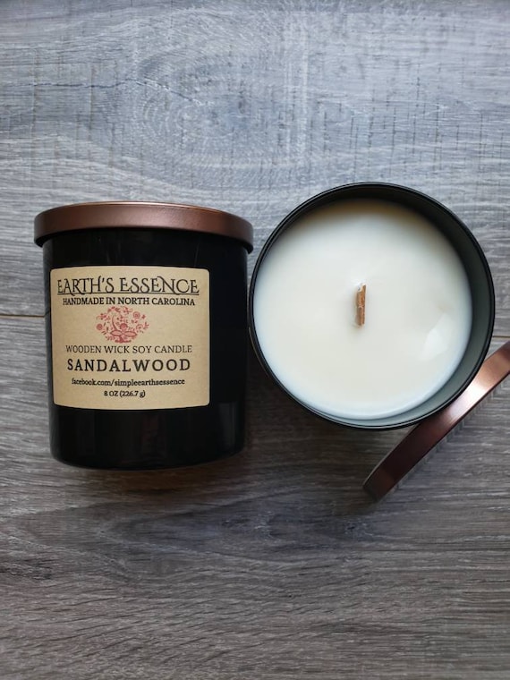 Wooden Wick Soy Candle 8 OZ Choose a Scent Fall Scent Spa Etsy