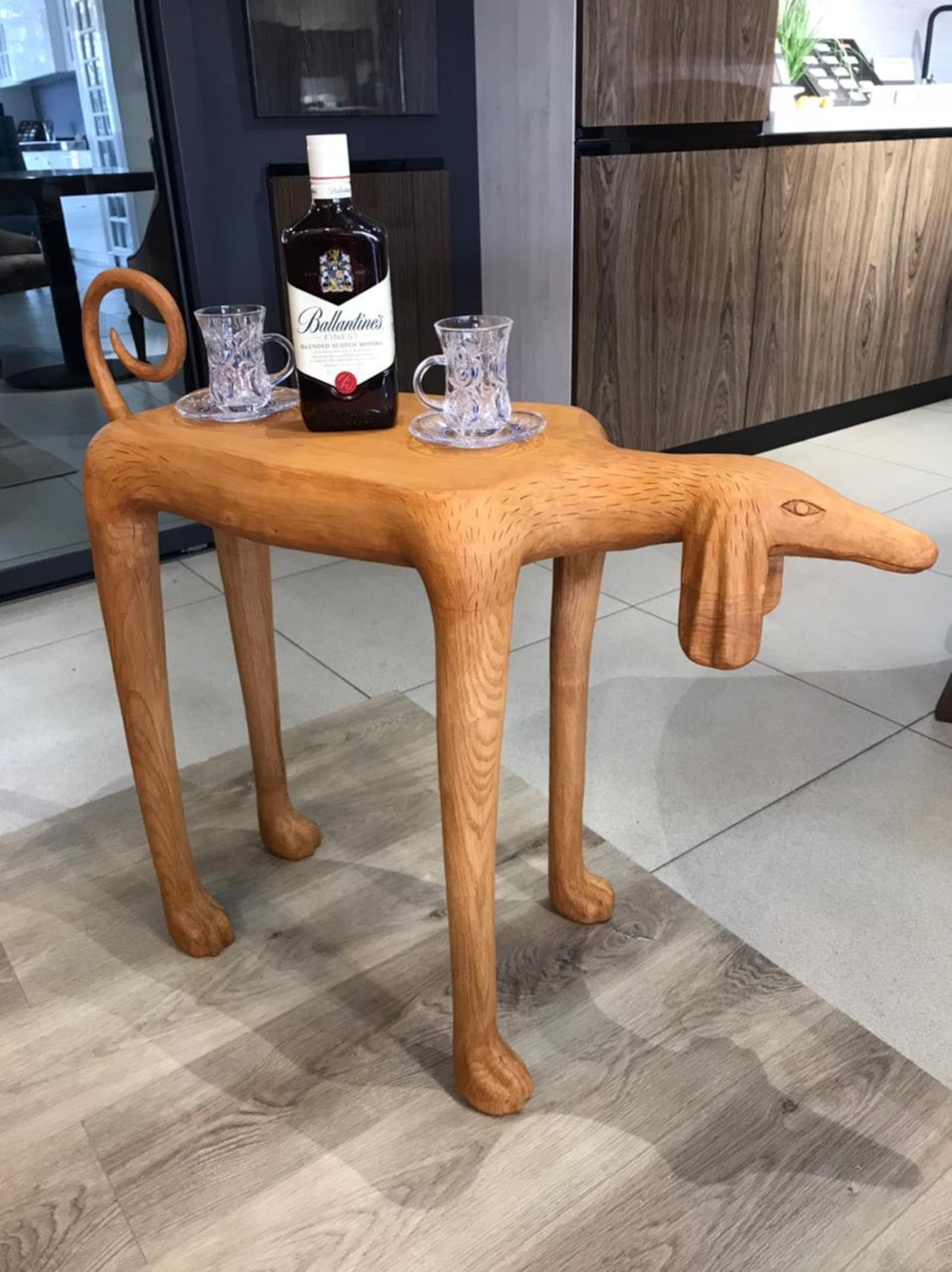 Coffee table tray Wooden dog Pet Wooden sculpture Housewarming Etsy