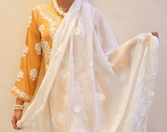 Soft Mulmul White Dupatta