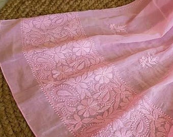 Morbido cotone Mul Chikankari Dupatta Colori