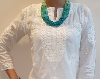 Fariha Cotton Kurta (Fabric Embr.)