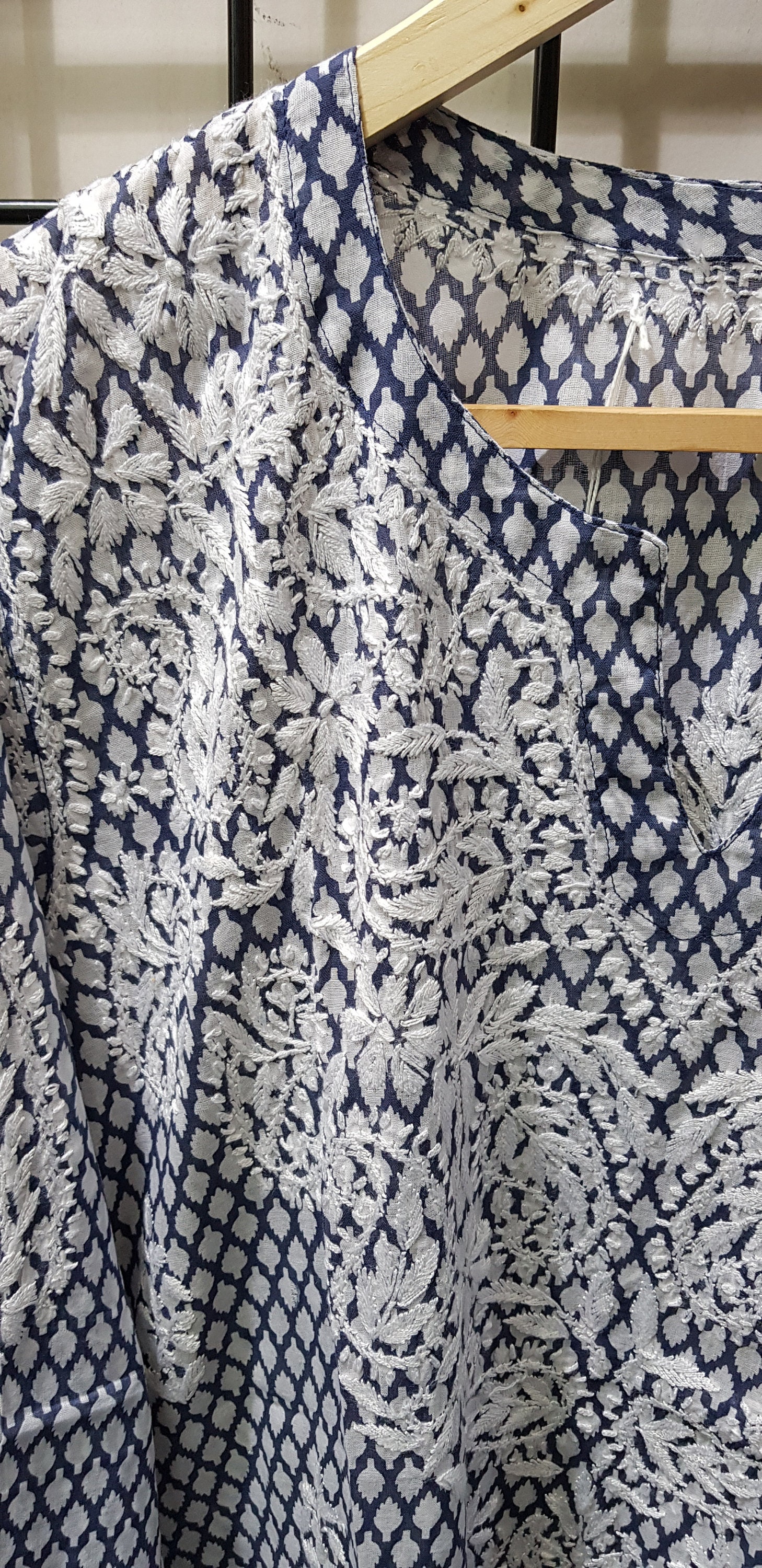 Cotton Malmal Printed Tunic fabric Embr. - Etsy Ireland