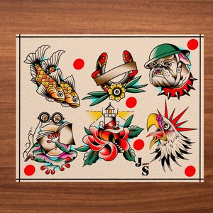 Foglio Flash per tatuaggi tradizionali americani 5