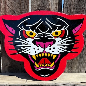 American Traditional Panther Handmade Shop Sign