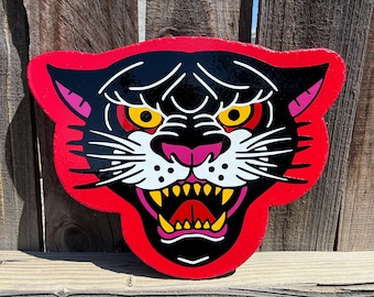 American Traditional Panther Handmade Shop Sign