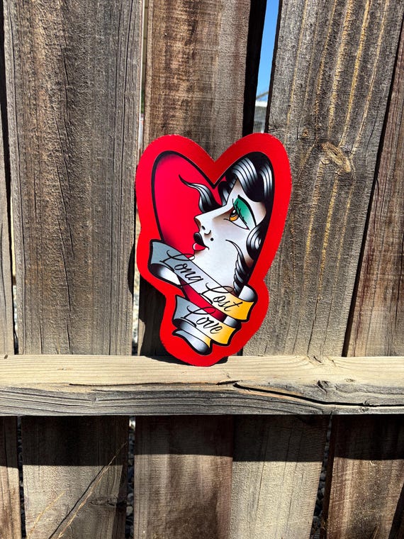 American Traditional Love Lost Handmade Sign Garage Art Tattoo