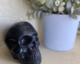 Bougie noire crâne, bougies gothiques/rituels/ouija