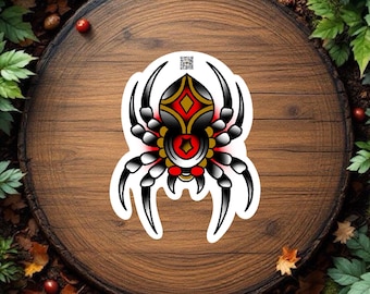 American Traditional Spider Tattoo Sticker Vinyl Decal Waterproof