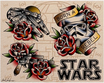 Star Wars Tatuagem Flash Impressão