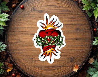 American Traditional American Sacred Heart Tattoo Sticker Vinyl Decal Waterproof