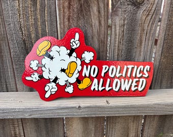 政治はなし！アメリカの伝統的な手作りの店の看板